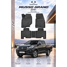 Ssangyong Musso Grand 2018+ Aracınıza Özel Üretim Havuzlu Paspas Takımı A+ -mod-