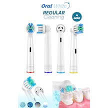 Oral White Regular Cleaning Oral-b Uyumlu 4 Adet Yedek Başlık
