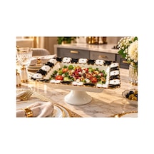 Cleef Seramik Ayaklı Kare Sunum Kasesi Beyaz - 936355310