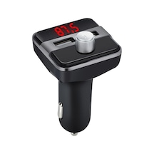 Bluetooth Lcd Araç Kiti Fm Verici Çift Çift Usb Araç Şarjı Dc 5V