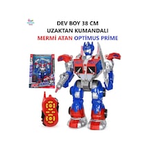 Uzaktan Kumandalı Dev Boy Optimus Prime Bumble Bee Transformer Mermi Ve Disk Atan Oyuncak Robot Lacivert
