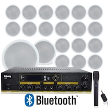 20 Li Tavan Hoparlörlü Bluetooth Anfi Ve El Mikrofonlu Ses Sistemi Seti