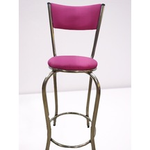 Bengimobilya Sandalye Bar Tipi Yüksek Model Pembe Fuşya 1Adet Metal Çelik Nike