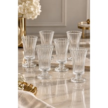 6 Lı Cam Kristal Diamond Çizgili Pinterest Kahve Yanı Bardağı Bardak 75ml Şeffaf