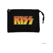 Zepplin Giyim Kiss Colored Siyah Clutch Astarlı Cüzdan / El Çantası
