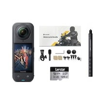 Insta360 X5 Aksiyon Kamerası - Motosiklet Kiti Batarya Ve Gold Kart Siyah