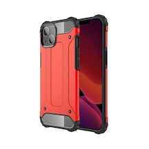 Kilifone - Apple Uyumlu iPhone 13 Mini - Kılıf Çift Katman Zırh Tank Crash Military Kapak - Kırmızı