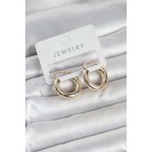 Mey İthalat Gold Renk Pirinç Halka 20 Mm Kadın Küpe altın