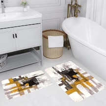 Rovigo Home Baskılı Kaymaz Taban 2 Li Banyo Paspas Takım Rvg5198-100X60-60X50 Çok Renkli