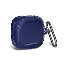 Samsung Galaxy Buds 2 - Buds Pro - Buds 2 Pro Uyumlu Darbe Emici Sert Silikon+ Askılık Lacivert