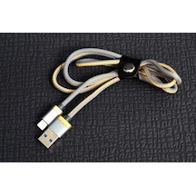 Zore Poro Lightning Usb Kablo 1M-Gold-Gri