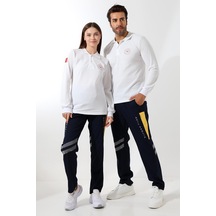 112 Acil Sağlık Yakalı Tshirt Uzun Kol Baskılı - Beyaz-12765 Beyaz