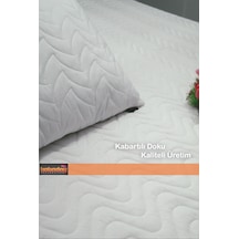 Yatak Alezi Kapitoneli Fitted (tam sarar)  150x200 180gr/m2 Elyaf Beyaz