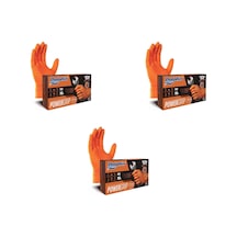 Dolphin Nitril Powergrip Ekstra Kalın Elmas Dokulu Eldiven Turuncu Xl Büyük Boy - 50'li 3 Paket