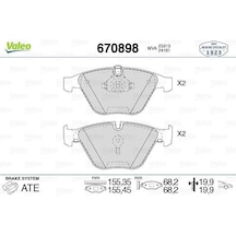 VALEO 670898 Ön Disk Fren Balatası Bmw 3 Serisi 12/04 Bmw X1 Serisi 09/09 Bmw Z4 02/09