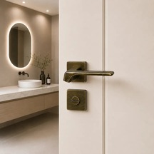 Sese Özge Modeli Kare Rozetli Wc Kapı Kolu Antik Renk 200-220r-02-94