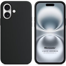 Microsonic Apple iPhone Uyumlu 17 Kılıf Liquid Lansman Silikon Siyah -
