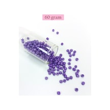 Dökme Cam Kum Boncuk Büyük Boy 6/0 4 Mm - 60 Gram - Mor - Bnc116