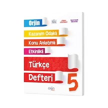 Orjin Okul 2024 5. Sınıf Türkçe Kazanım Odaklı Defteri