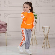 Quzucuk Kids Çocuk Smiley Turuncu Eşofman Seti Turuncu