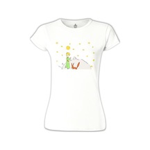 Küçük Prens - Gezegen Beyaz Kadın Tshirt 001