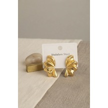 Vintage Gold Renk Dalgalı Çelik 3d Takı Çok Renkli