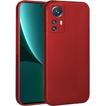 Kilifone - Xiaomi Uyumlu Mi 12 Lite - Kılıf Mat Renkli Esnek Premier Silikon Kapak - Kırmızı