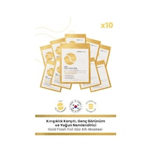 Dermal 3 Katmanlı Altın Gold Flash Foil Göz Altı Torbalarına Karşı Kağıt Göz Maskesi 4 Gr 10 Adet