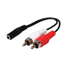 2 Rca Erkek -3 5Mm Stereo Dişi Ses Dönüştürücü