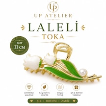Lale Mandal Toka 11cm Gold Yeşil
