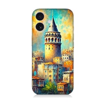 Apple iPhone 16 Plus Uyumlu Galata Da Renkli Işıklar Desenli Silikon Kılıf Çok Renkli