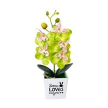 Yeşil Lcp Yapay Kelebek Orkide Bonsai Sahte Çiçek Pot Ev Mobilya Dekoru İle