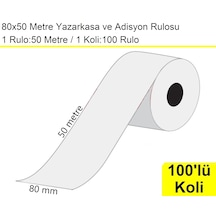 80x50 Metre Yazarkasa Ve Adisyon Rulosu 100'lü Koli / En:80 Mm Boy:50 Metre