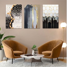 Modern Çizim Göçebe Kuş 3'lü Mdf Tablo Set