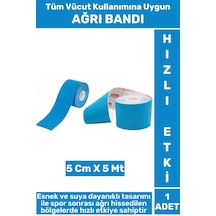 Kas Bel Bacak Kol Boyun Sırt Omuz Karın Kalça Spor 5 Metre Isı  Bandı Mavi