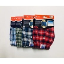 Berrak Erkek Karışık Renk Poplin Boxer 4'Lü Paket Çok Renkli