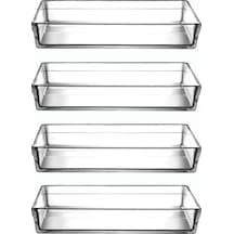 4'lü Borcam Premium Dikdörtgen Fırın Kabı - Tepsi - 4350cc. Şeffaf