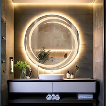 Flux Günışığı Lazer Kumlamalı Lavabo & Banyo Aynası Dokunmatik Sensörlü 70 X 70