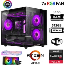 Xaser ECO-X90 Ryzen 7 5700X 16 GB 512 GB M.2 NVMe SSD 16 GB RX9060XT Free Dos Masaüstü Oyuncu Bilgisayarı