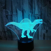 Gece Lambası 3d Lamba 7 Renk Değiştiren Led Gece Lambası Akıllı Dokunmatik Ve Uzaktan Kumandalı 3d Gece Işıkları Dinozor Spinosaurus