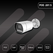 Hs Ip-201s 5mp Poe 3.6mm Warm Led Metal Bullet Güvenlik Kamerası