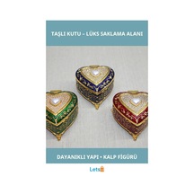 Swarovski Taşlı Kalp Şeklinde Süslemeli Lüks Kutu 1 Adet