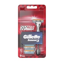 Gillette Sensor3 Red Edition Tıraş Makinesi + Yedek Tıraş Bıçağı 6'lı
