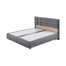 Viyana İkili Set, Viyana Çift Kişilik Baza Başlık Seti Gri 160 x 200