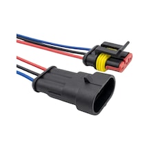 Super Seal Konnektör Kablolu Takım - Erkek/dişi 3 Pin Beyaz Standart Kaliteli-1 Metre-Beyaz