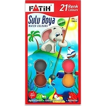 Fatih 21'li Sulu Boya 21 Renk Suluboya 30 MM Fırça N11.264