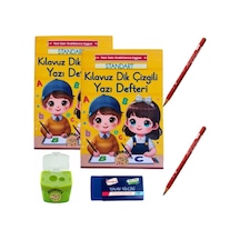 Yeni Müfredat Küçük Boy Klavuz Dik Çizgili Güzel Yazı Defteri Ve Jumbo İlk Kalemim Seti 48 Syf.