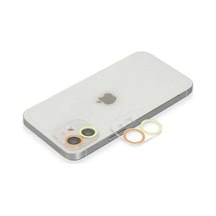Apple İphone 11 Renkli Kamera Lens Koruma Cam - Sarı-turuncu Çok Renkli