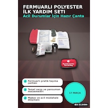 Fermuarlı Polyester Çantalı 17 Parça Acil İlk Yardım Seti Araba Ev Ofis Bx-313494