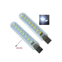 Taşınabilir Mini USB Beyaz LED Lamba 8 Ledli 5730 SMD Kamp Stick